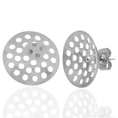 BOUCLE D'OREILLE PUCE ROND INOX X2