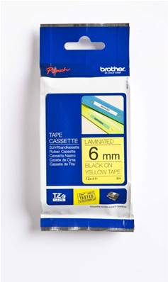 CASSETTE BROTHER 6MM NOIR/JAUNE