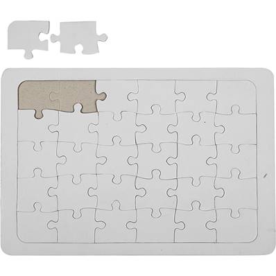 PUZZLE A DECORER BLANC - 21 X 30 CM