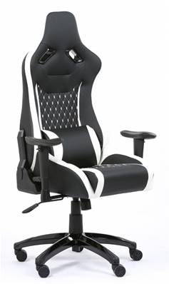 FAUTEUIL GAMER MADISON NOIR/BLANC S/AT