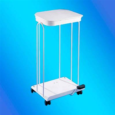 POUBELLE SUPPORT SAC A PEDALE 120L BLANC