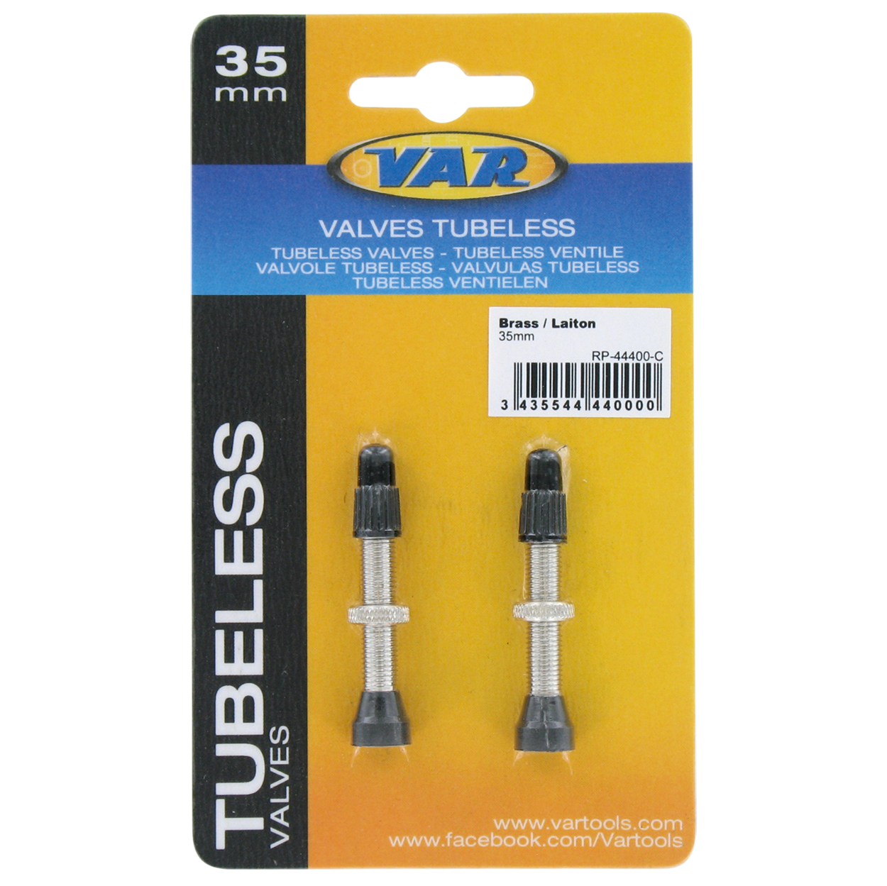 2 valves Presta laiton sur carte