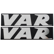 Set of 2 VAR stickers for black cabinets