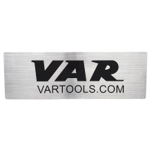 Sticker VAR 345x115mm - fond alu brossé lettres noires 