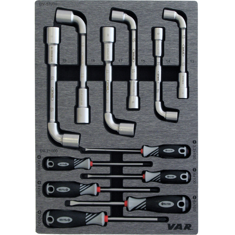 Tool tray for screwdrivers and socket wrenches - TOOLS INCLUDED
