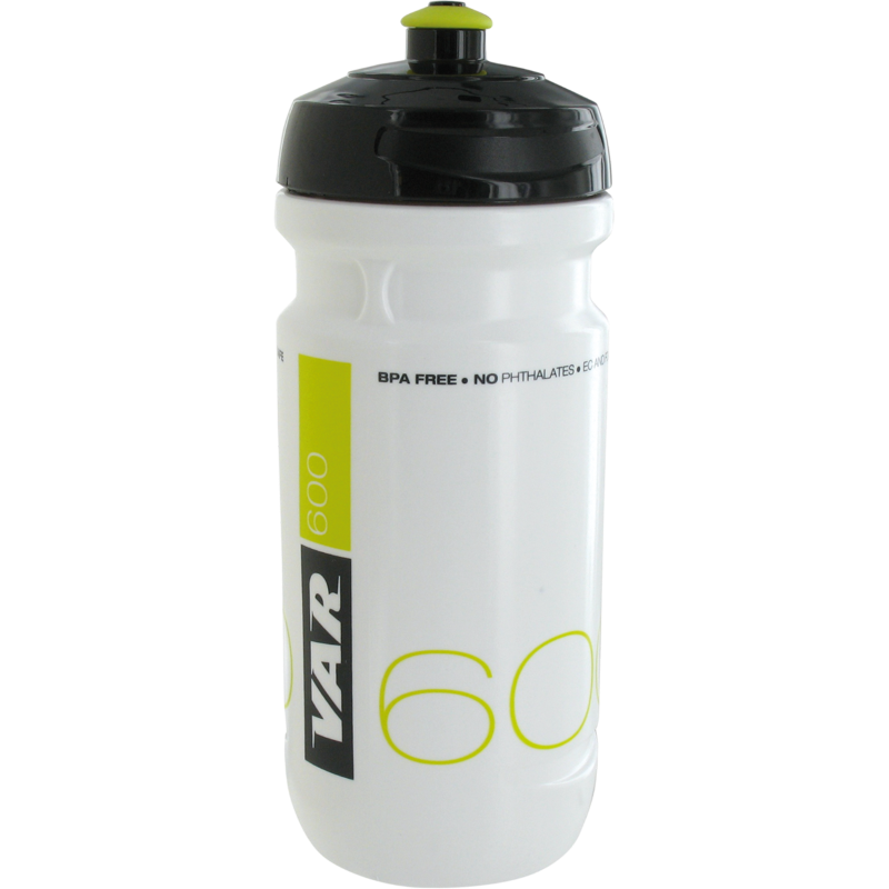 600ml white water bottle - black & green