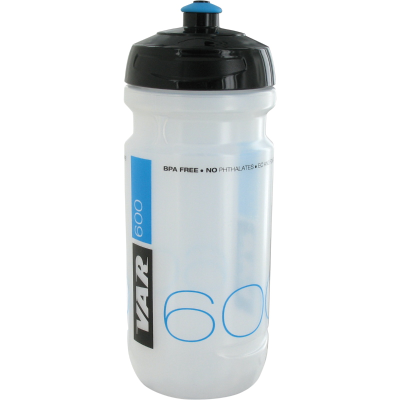 600ml translucent water bottle - black & blue