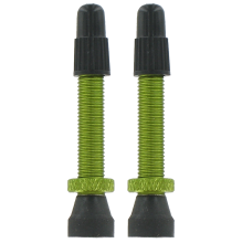 2 alloy Presta valves - 35mm green