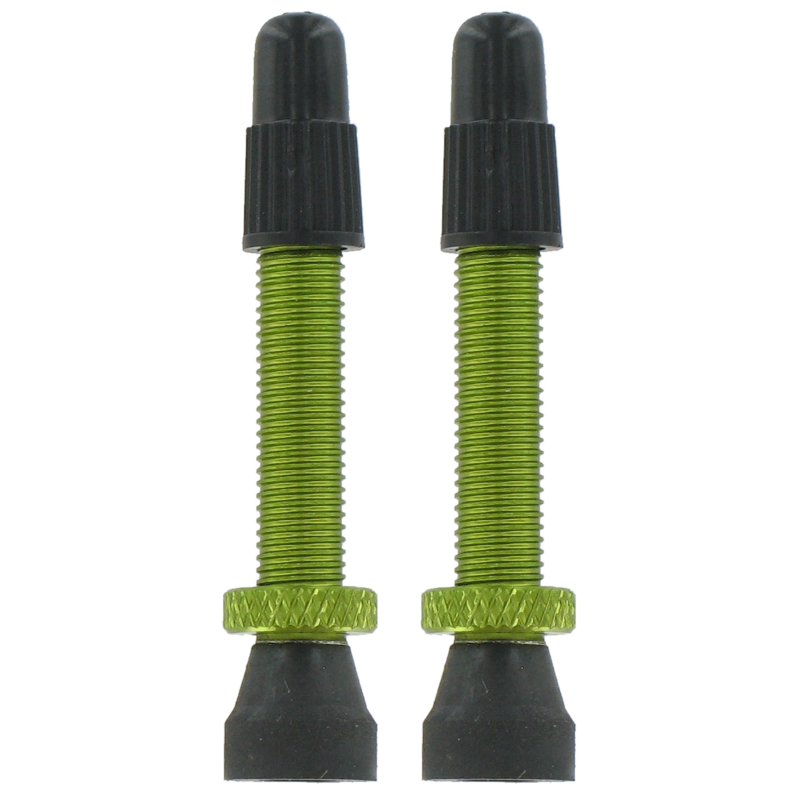2 alloy Presta valves - 35mm green