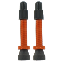 2 alloy Presta valves - 35mm orange