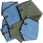 Set of 5 microfiber cleaning and polishing cloths