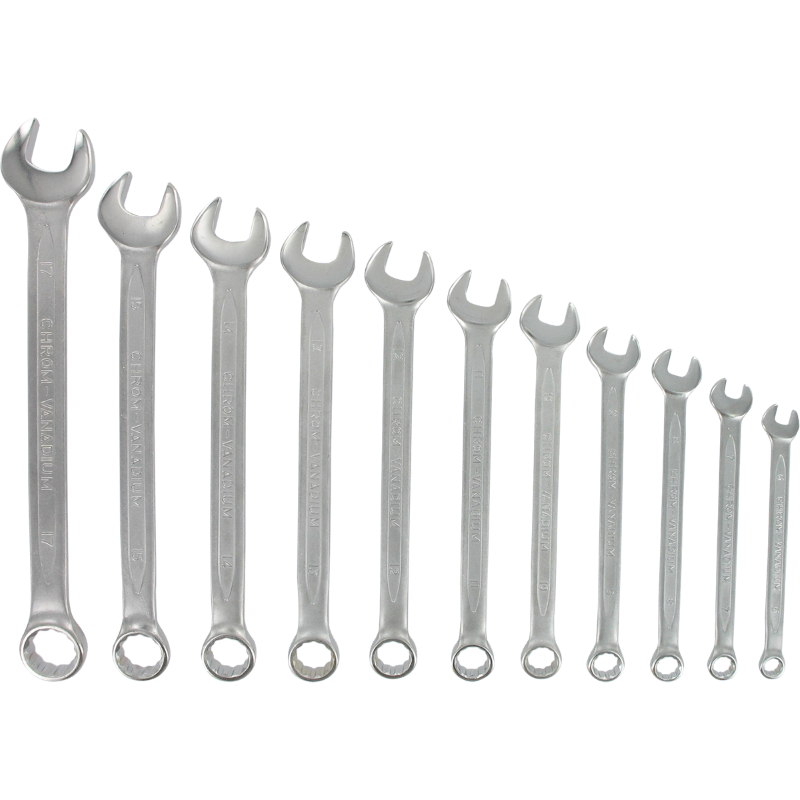 Set of 11 combination wrenches
