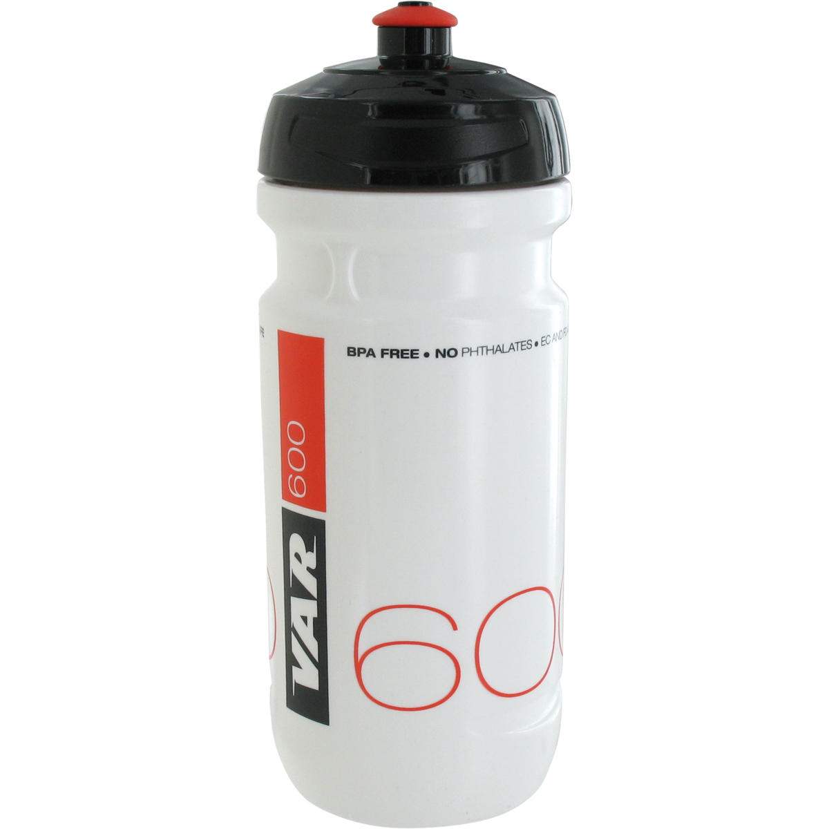 Bidon 600 ml - blanc, impression noire et rouge