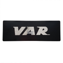 Sticker VAR 345x122mm - fond noir lettres aluminium 