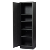 Tall cabinet with 4 shelves - full black series
