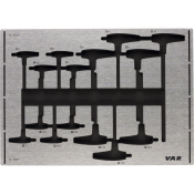 Tool tray for hex and Torx wrenches with pre-cut zone