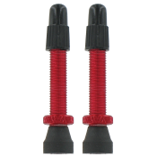 2 alloy Presta valves - 35mm red
