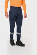 Pantalon cargo unisexe avec bas élastiqué et bande réfléchissante