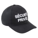 Casquette noire brodée SÉCURITÉ PRIVÉE