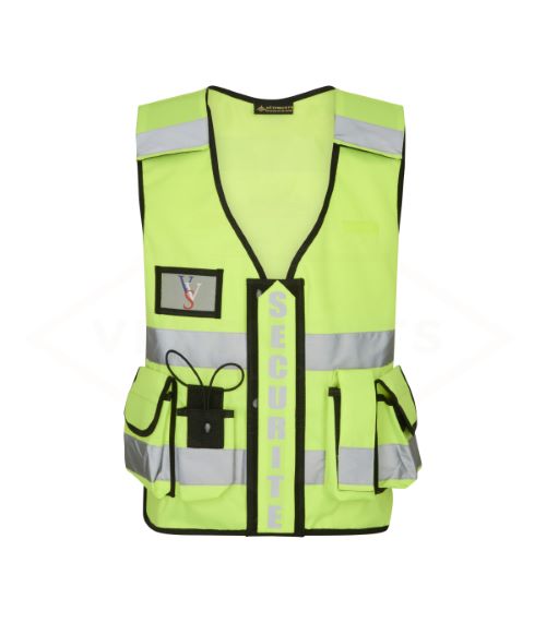 Gilet tactique multi poches HV THOR SECURITE PRIVEE - Jaune