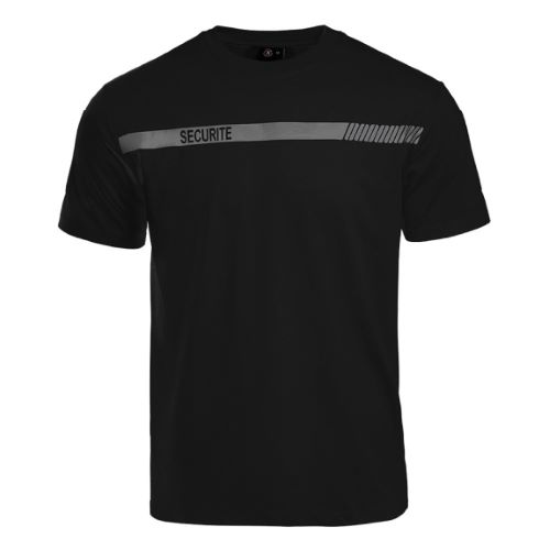 T-shirt Sécu-One sécurité noir bande grise