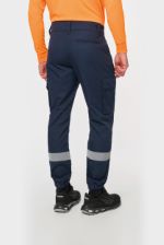 Pantalon cargo unisexe avec bas élastiqué et bande réfléchissante