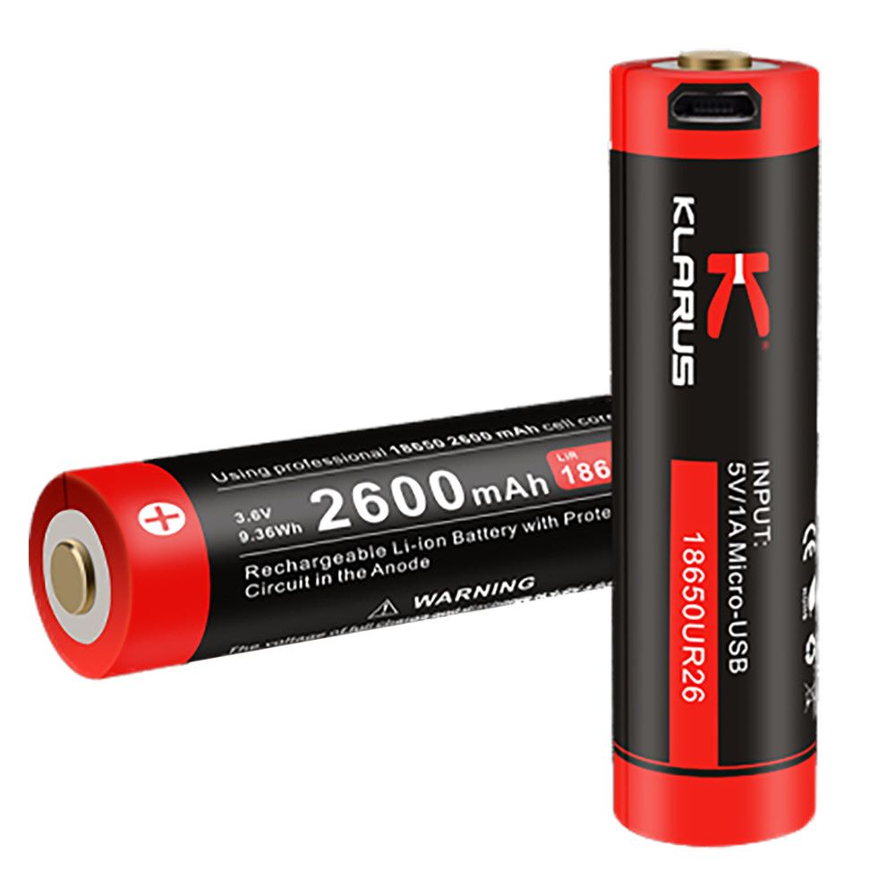 Batterie rechargeable 18650 3.6V 2600 mAh USB