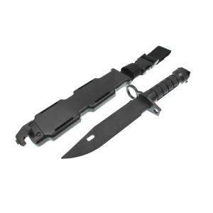 Couteau/baïonnette factice avec étui pour ceinture - Noir
