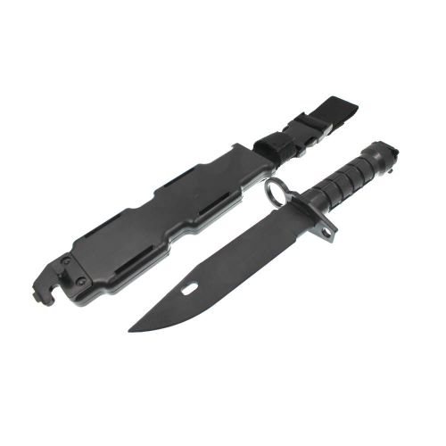 Couteau/baïonnette factice avec étui pour ceinture - Noir