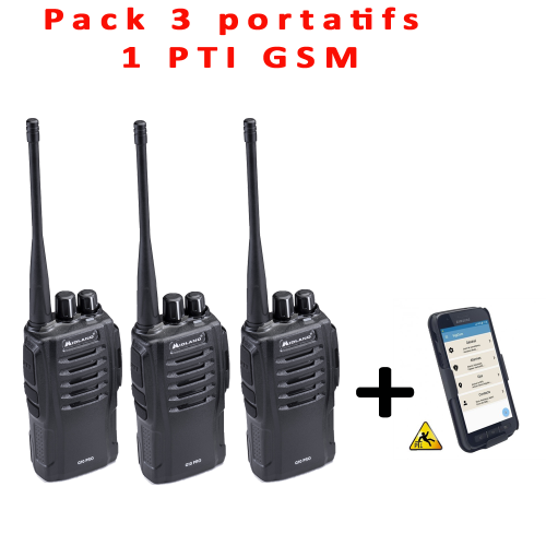 Pack 3 portatifs G10 PRO + 1 PTI GSM