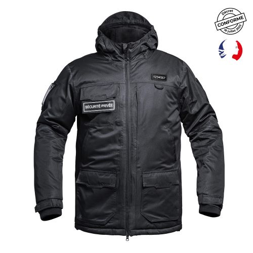 Parka Hardshell SÉCU-ONE WF 150 flap Sécurité Privée noir