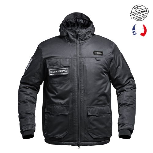 Blouson Hardshell SÉCU-ONE WF 150 flap Sécurité Privée noir