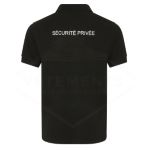 Polo noir MC SECURITE PRIVEE coeur + dos - VVS