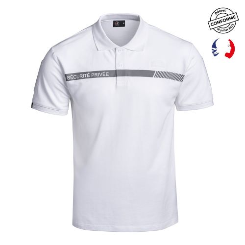 Polo SÉCU-ONE SÉCURITÉ PRIVÉE blanc