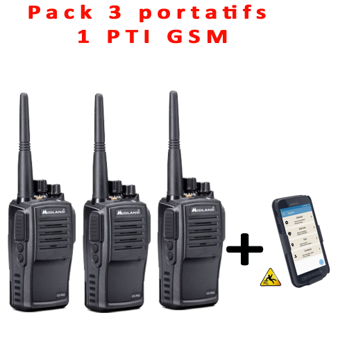 Pack 3 portatifs G15 PRO + 1 PTI GSM