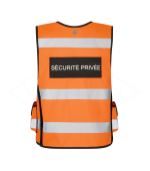 Gilet tactique multi poches HV THOR SECURITE PRIVEE - Orange