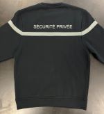 Sweat SÉCURITÉ PRIVÉE noir bande grise