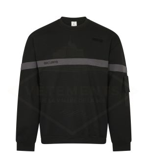 Sweat noir bande grise SECURITE PRIVEE - VVS