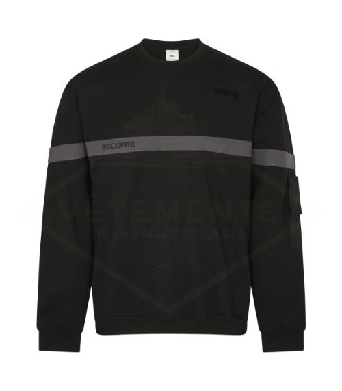 Sweat noir bande grise SECURITE PRIVEE - VVS