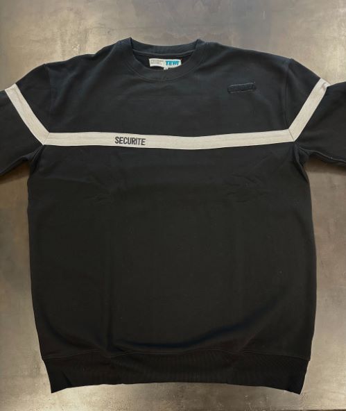 Sweat SÉCURITÉ PRIVÉE noir bande grise
