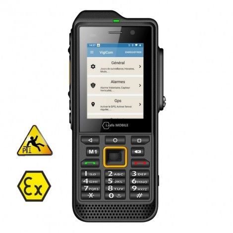 Mobile GSM d'urgence PTI/DATI GPS / ATEX zone 1/21 