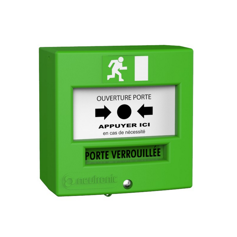 Déclencheur manuel vert - ÉVACUATION