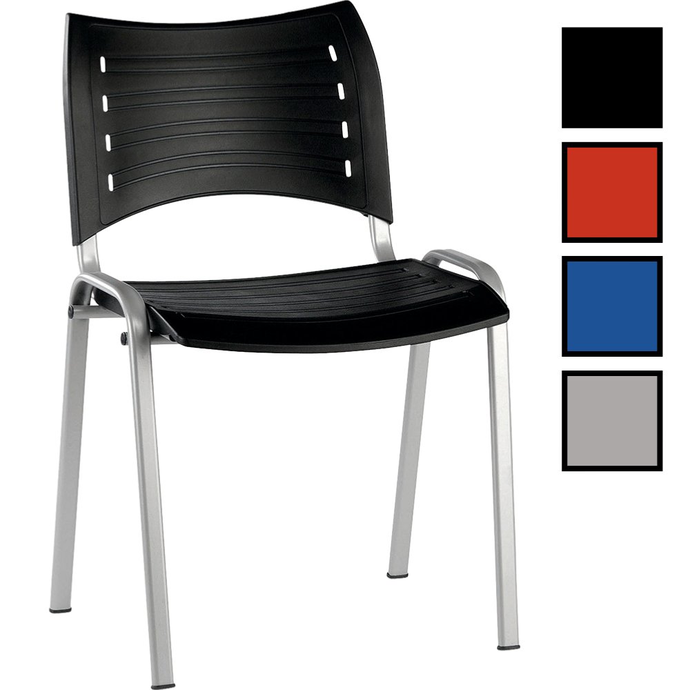 Chaises empilables à piétement luge vendus par lot de 2 Chaise Chaise de bureau Chaise de réunion Chaise salle dattente chaise empilable Noir