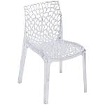 CROCY - Chaise empilable en polycarbonate ajourée transparente