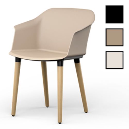 LAPUA BOIS - Chaise visiteur design polypropylène/bois