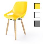 KUOPIO 4P - Chaise 4 pieds en bois et plastique - Jaune