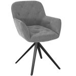 CORDOBA - Chaise de salon design pivotante en tissu ou velours