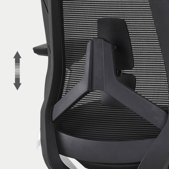 Zoom sur le support lombaire réglable du fauteuil de bureau ergonomique synchrone Ivry