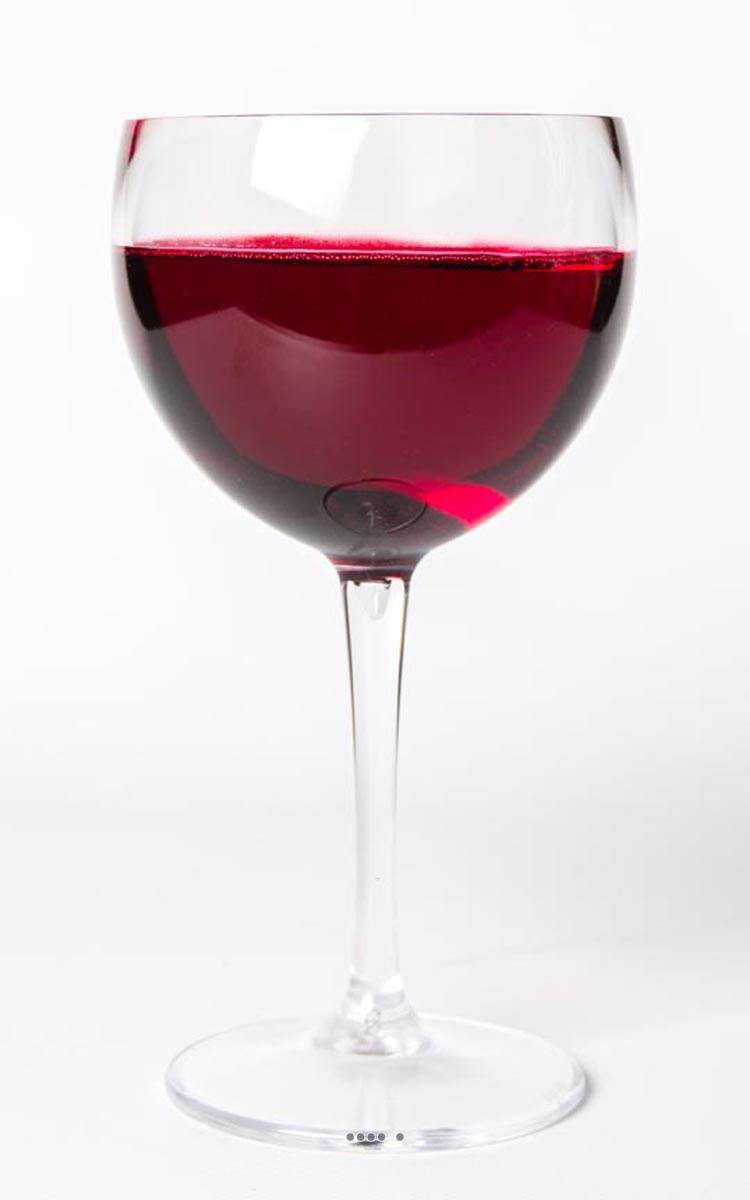 Verre de vin rouge en plastique et resine H 185 mm Verre de vin rouge en plastique et resine H 185 mm