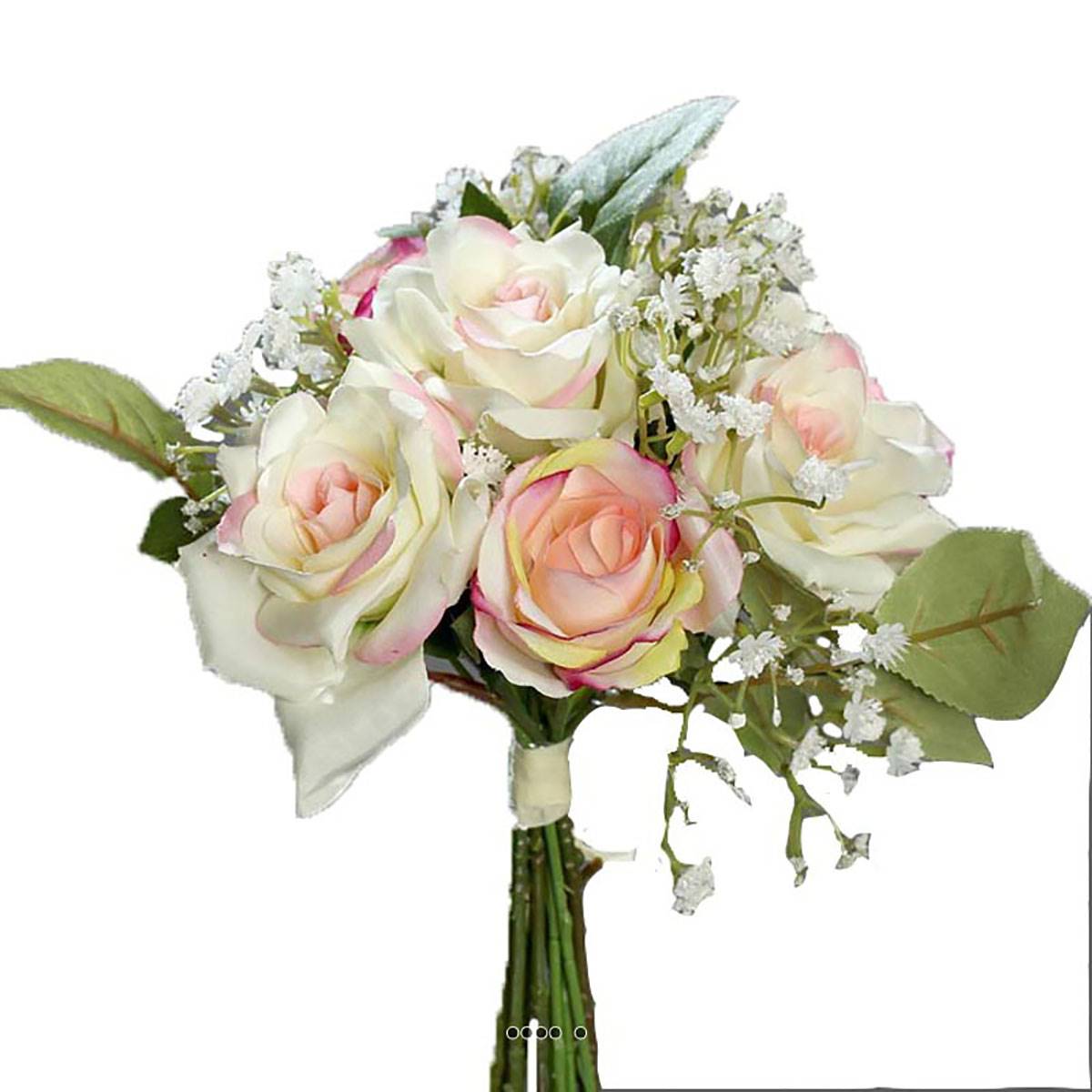  Bouquet  de  Roses  et Gypsophile artificielles 7 tetes 